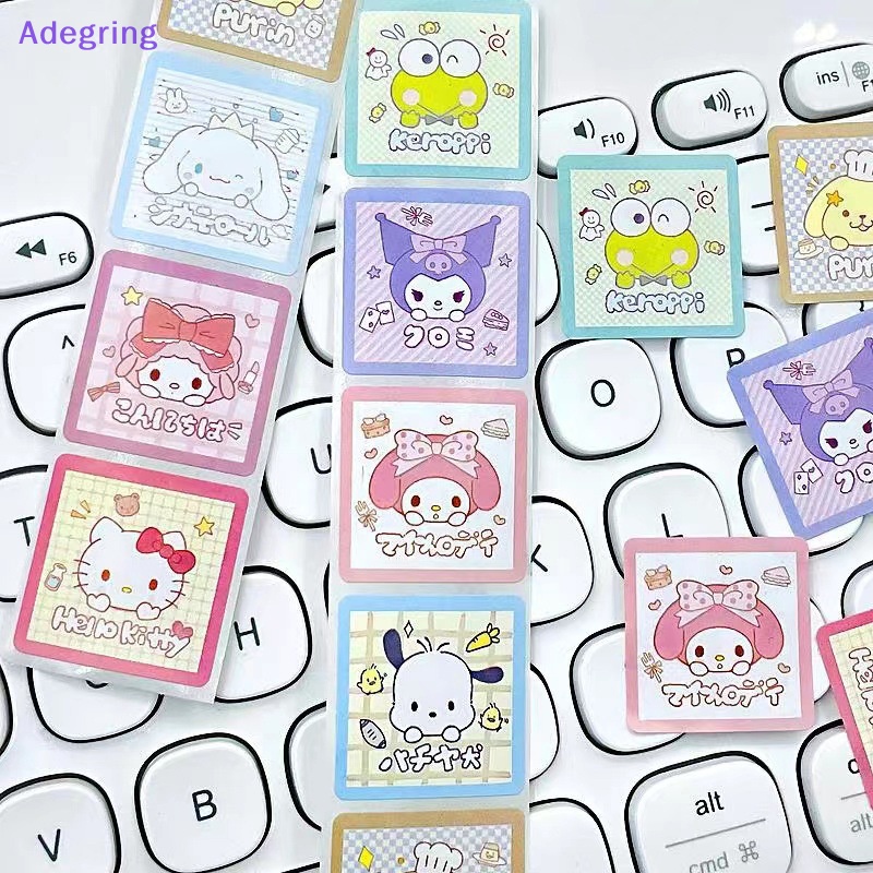 adegring-สติกเกอร์เทปกาว-ลายการ์ตูนอนิเมะ-sanrio-kawaii-น่ารัก-มีกาวในตัว-สําหรับติดตกแต่งสมุด-500-ชิ้น-ต่อม้วน