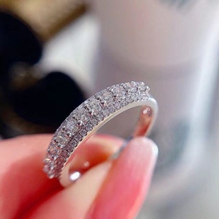 แหวนเงินสเตอร์ลิง 925 ประดับเพทาย บาง หรูหรา เครื่องประดับ สําหรับผู้หญิง งานแต่งงาน งานเลี้ยง เจ้าสาว ครบรอบ 2022