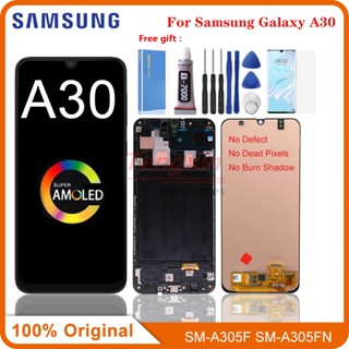 อะไหล่หน้าจอสัมผัสดิจิทัล LCD AMOLED 6.4 นิ้ว สําหรับ Samsung Galaxy A30 A305 A305F Galaxy A30