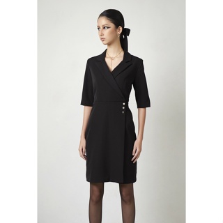 ESPADA เดรสเบลเซอร์ ผู้หญิง สีดำ | Blazer Dress (Recycled Yarn) | 4627