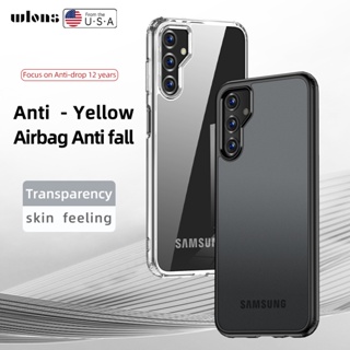 สําหรับ Samsung Galaxy M14 เคส ELVEV ถุงลมนิรภัย กันกระแทก โปร่งใส ด้าน ป้องกันลายนิ้วมือ แข็ง PC เคสโทรศัพท์