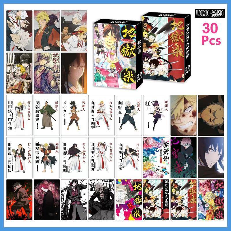 การ์ดโลโม่-พิมพ์ลายการ์ตูนอนิเมะ-hells-paradise-jigoku-raku-gabimaru-yamada-asaemon-sagiri-aza-choubei-touma-สําหรับแฟนคลับ-เก็บสะสม-30-ชิ้น-ต่อชุด