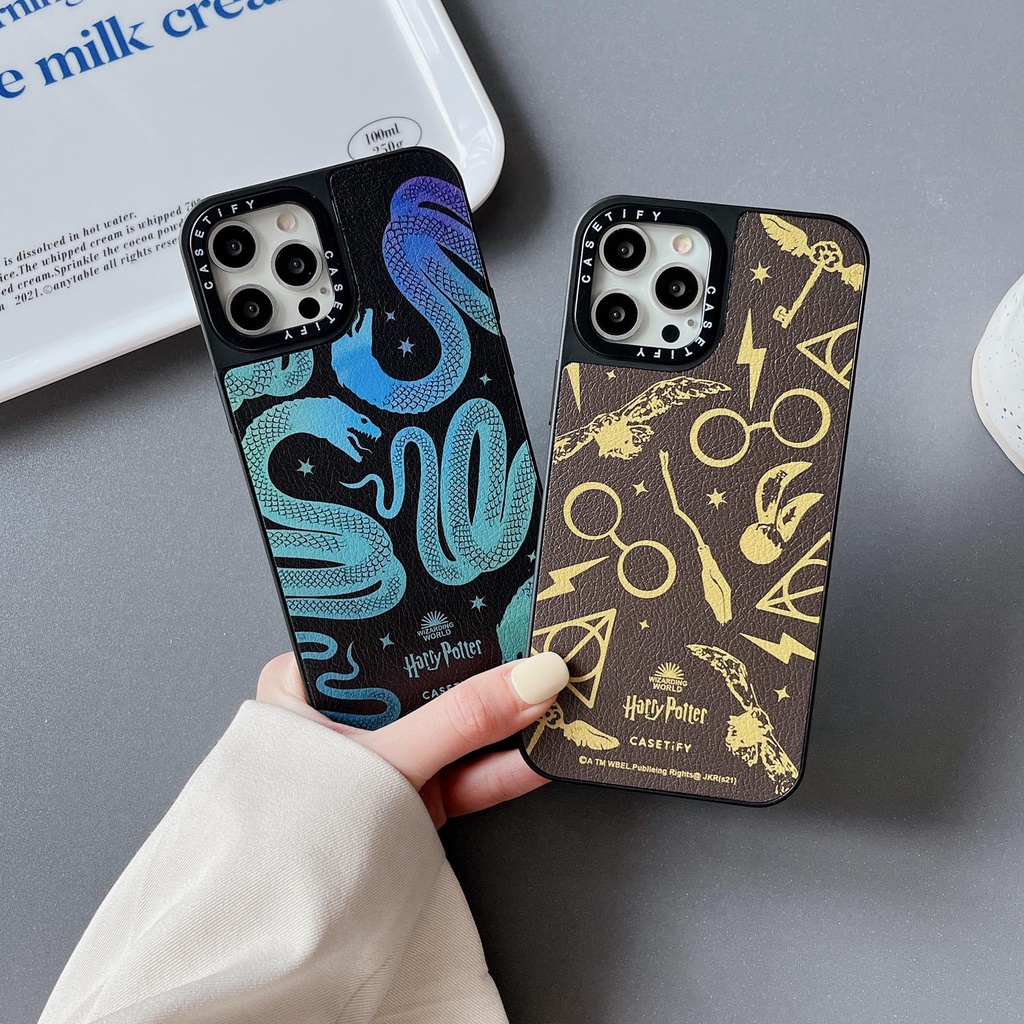 casetify-เคสโทรศัพท์มือถือ-ปิดด้านหลัง-ลายงูแฮรี่พอตเตอร์-สีดํา-สําหรับ-iphone-12-13-14-pro-max-13-11-xr-xs-max