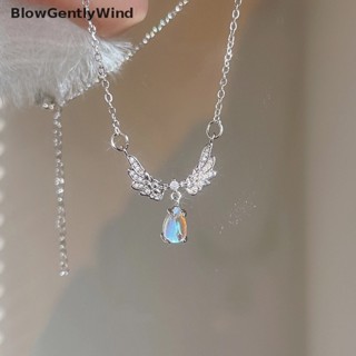 Blowgentlywind สร้อยคอโชคเกอร์ จี้ปีกนางฟ้า ประดับเพทาย แวววาว เครื่องประดับแฟชั่น สําหรับผู้หญิง งานแต่งงาน ปาร์ตี้ BGW