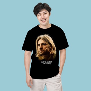 เสื้อยืด Vintage Style เกาหลี ลายkurt Cobain วง เนอร์วาน่า ผ้าCotton100%