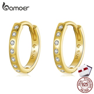 Bamoer 1 Pair Simple Hoop Earrings 925 Silver Gifts For Women Fashion Jewellery Bse101-B