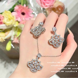 สร้อยคอ สร้อยข้อมือ ชุบทอง 18K จี้ขนนก หัวใจ ลูกศร หยดน้ํา ประดับเพทาย