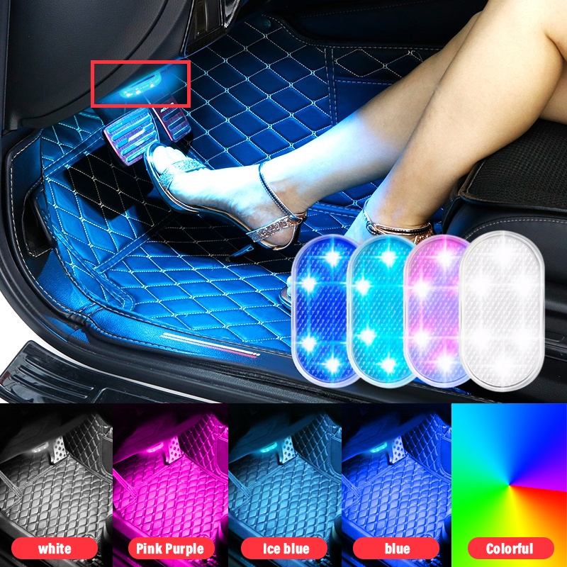 usb-led-mini-wireless-atmosphere-light-car-interior-lighting-accessory-universal-portable-self-adhesive-home-car-led-touch-lights-ดอกไม้