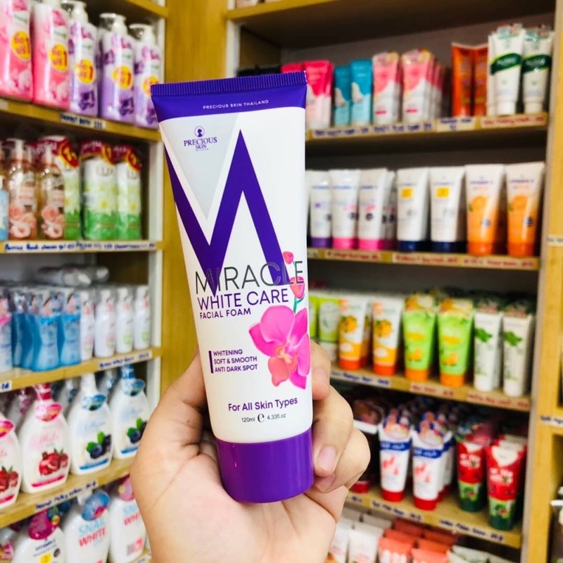 โฟมล้างหน้า-สูตรผิวกระจ่างใส-ไร้รอยดำ-miracle-white-care-facial-foam-120g