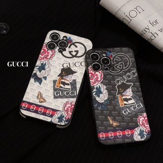 เคส gucci เคส iphone 14 ขายส่ง G Bear เคสโทรศัพท์หนัง สําหรับ iphone 14 pro max case iphone 13 pro max case 12 11 case