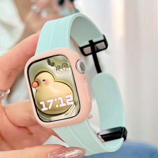 สายนาฬิกาข้อมือซิลิโคน แม่เหล็ก สําหรับ Apple Watch Ultra 7 8 SE 6 5 4 iWatch 49 มม. 45 41 44 42 40 38 มม.