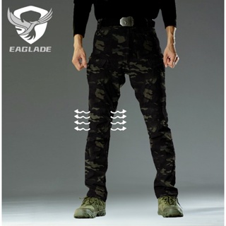 Eaglade กางเกงคาร์โก้ยุทธวิธี สําหรับผู้ชาย IX7Stretch Cam In Night Camo กันน้ํา ยืดหยุ่นได้