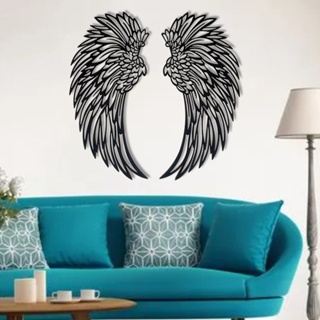 [New product in stock] hot black angel wings frosted metal wings craft wall hanging decorative double-sided art pendant quality assurance 7YU9