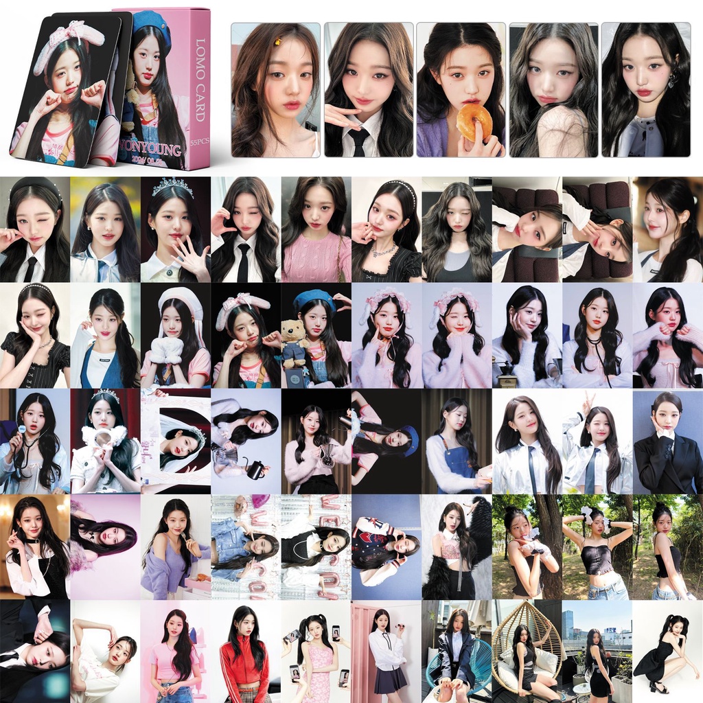 โปสการ์ดโลโม่-รูปภาพศิลปินเกาหลี-wonyoung-ive-จํานวน-55-ชิ้น-ต่อกล่อง