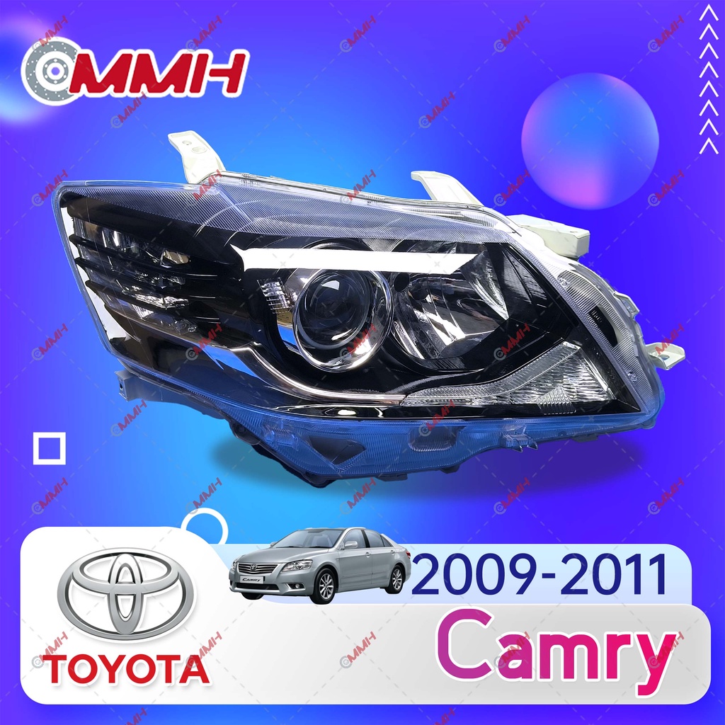 ไฟหน้าฮาโลเจน สีดํา สําหรับ Toyota Camry Acv40 Acv41 2009 2011 ไฟหน้าสำหรับ ไฟหน้า โคมไฟหน้า ไฟ 2528