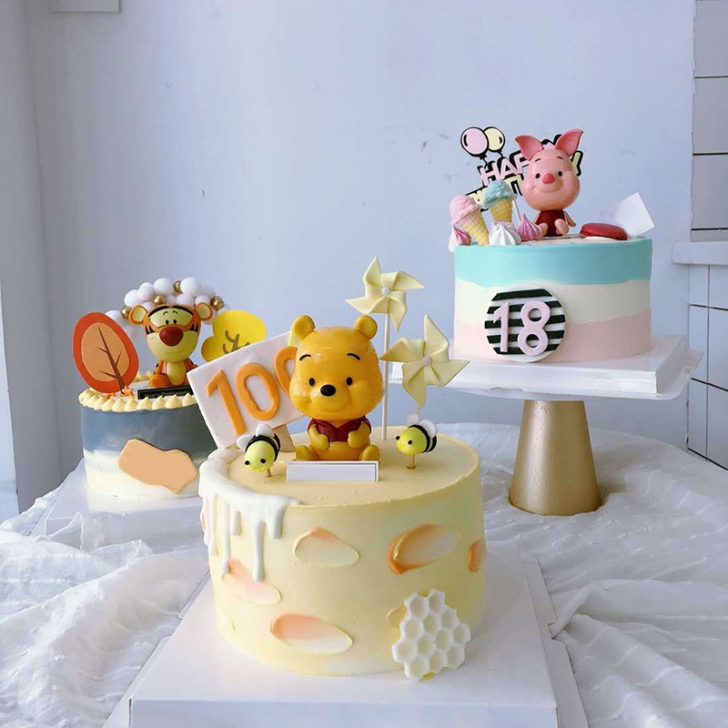 ป้ายท็อปเปอร์-รูป-disney-winnie-the-pooh-piglet-tigger-สําหรับตกแต่งเค้กวันเกิดเด็ก