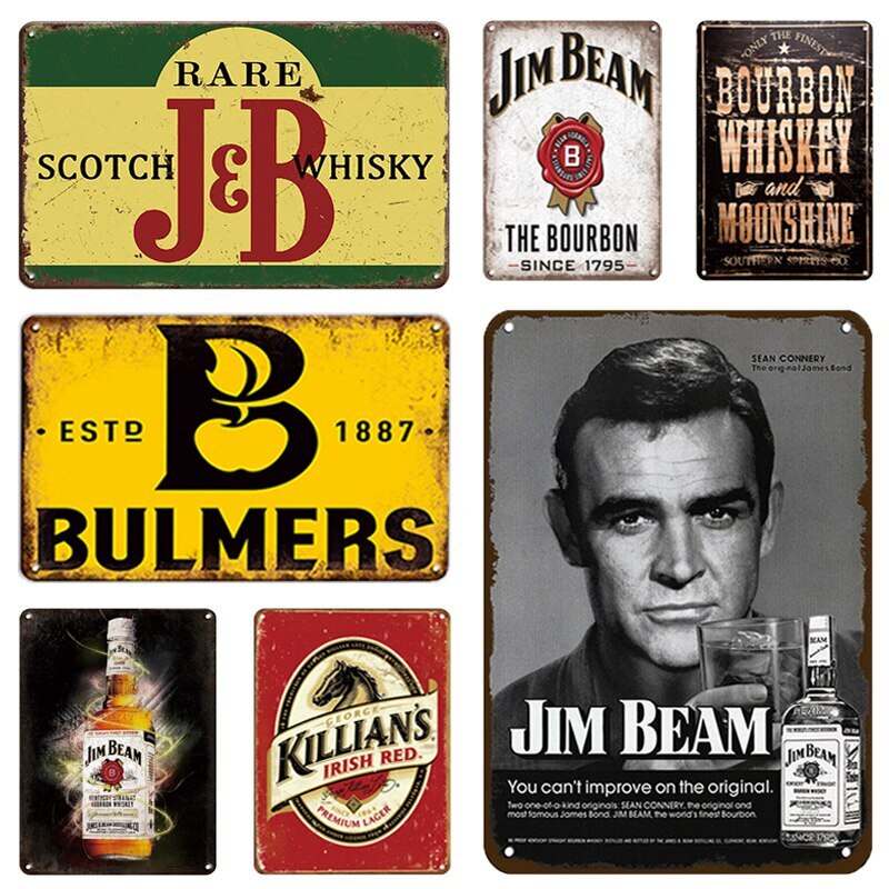 โปสเตอร์โลหะดีบุก-ลาย-jim-beam-whisky-สไตล์วินเทจย้อนยุค-สําหรับตกแต่งผนัง-ผับ-บาร์-คลับ-ผับ-ผับ