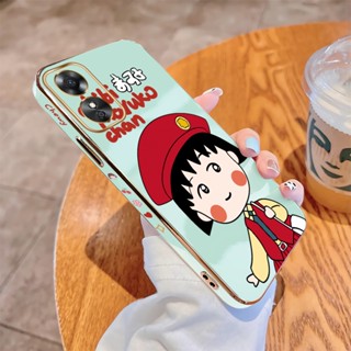 เคส OPPO A17 A17K A36 A76 A96 A57 A77 2022 4G A58 A78 A98 5G เคสโทรศัพท์มือถือนิ่ม ขอบสี่เหลี่ยม พิมพ์ลายเชอร์รี่ มีตบอล หรูหรา