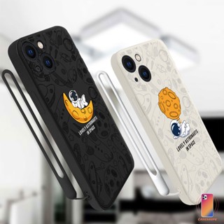 เคสโทรศัพท์ซิลิโคน TPU ลายการ์ตูนนักบินอวกาศ พร้อมสายคล้อง สําหรับ OPPO A16 A95 A55 A57 A7 A15 A54 A5S A3S A76 A96 A5 A9 A31 A53 A33 2020 A12 A1K A77 A54S A77S