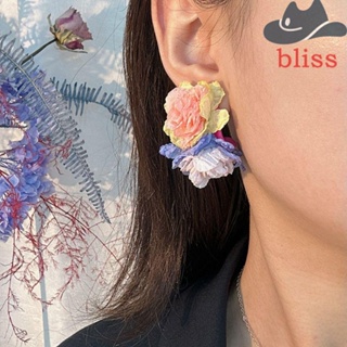 BLISS ต่างหูดอกไม้ หยดน้ํา หวาน บุคลิกภาพ ชายหาด ผ้าโบฮีเมียน ดอกไม้ อารมณ์ สไตล์เกาหลี เครื่องประดับ