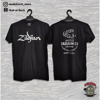  พิมพ์ลาย Zildjian เสื้อยืดลําลอง ผ้าฝ้าย 100% แขนสั้น คอกลม พิมพ์ลาย HITAM ROCK BAND UNISEX MURAH TOR สีดํา พลัสไซซ์ สํ