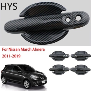 Hys ฝาครอบมือจับประตูรถยนต์ ป้องกันอัตโนมัติ สําหรับ Nissan March Almera Note sunny 2011-2019