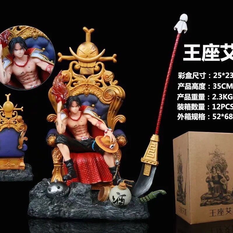 new-product-in-stock-35cm-throne-ace-one-piece-cartoon-gk-resonance-series-yan-di-fire-fist-ace-statue-gift-ind3