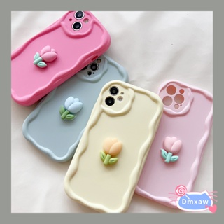 เคสโทรศัพท์มือถือซิลิโคน ลายดอกทิวลิป สีแคนดี้ สําหรับ iPhone 14 Pro Max 14 Plus 13 12 11 Pro Max X XR XS Max 8 7 Plus SE 2020