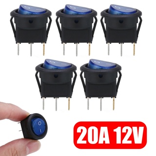 ใหม่ สวิตช์โยกเปิด ปิด ไฟ LED 12V กันน้ํา สําหรับรถยนต์ เรือ 5 ชิ้น ☆Brzone