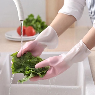 ถุงมือยาง แบบบาง กันน้ํา ที่ทนทาน ของใช้ในครัวเรือน สําหรับผู้หญิง