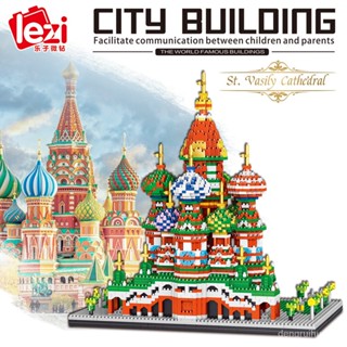 [New product in stock] Lezi LZ8005 waxili Cathedral micro diamond small particles assembled building model Boy Building block toy