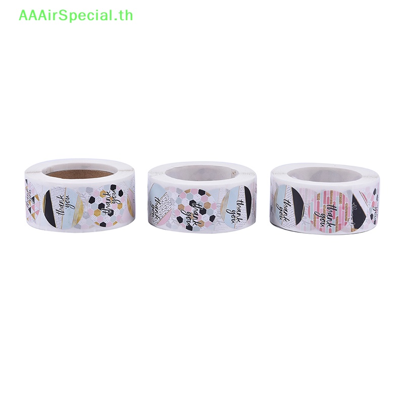 aaairspecial-สติกเกอร์ฉลาก-ลายเรขาคณิต-thank-you-ทรงกลม-สีชมพู-สําหรับติดตกแต่ง-500-ชิ้น-ต่อม้วน