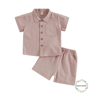 Babyclothes- ชุดเสื้อเชิ้ตแขนสั้น กางเกงขาสั้น เอวยางยืด สําหรับเด็กผู้ชาย