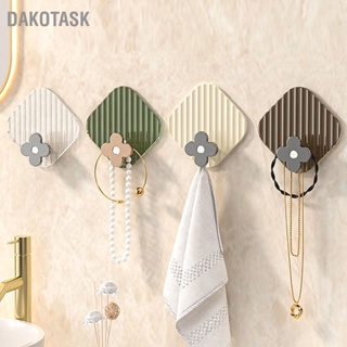 DAKOTASK 4PCS กาวตะขอพลาสติกกันน้ำเล็บฟรีผ้าเช็ดตัวแขวนผนังสำหรับห้องครัวห้องน้ำเพดานสำนักงาน