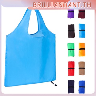 210t Polyester Thickening Portable Environmental Protection Bag กระเป๋าช้อปปิ้งสีทึบพับได้