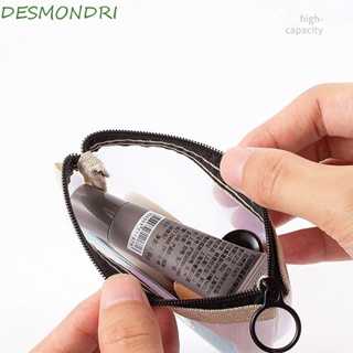Desmondri กระเป๋าเครื่องสําอาง กระเป๋าตาข่ายใส มีซิป ขนาดเล็ก ลายการ์ตูนคุโรมิ เรียบง่าย สําหรับใส่ลิปสติก