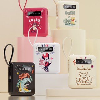 Disney TD3 พาวเวอร์แบงค์ดิจิทัล ความจุเยอะ 10000mAh พร้อมสายเคเบิล Type-c แบบพกพา ลายมิกกี้ มินนี่ สตรอเบอร์รี่ หมี Lotso Winnie Pooh ชาร์จเร็ว