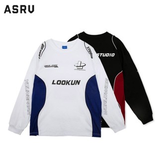 ASRV 2023 เสื้อสเวตเตอร์แขนยาวผู้ชายสไตล์อเมริกันหนักถนนใหม่หลวมลมรถจักรยานยนต์เสื้อกันหนาวแขนยาวขนาดใหญ่