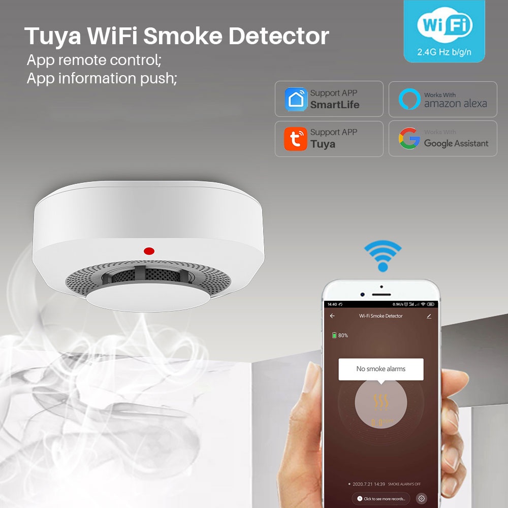 tuya-90db-wifi-smoke-detector-sensor-สัญญาณกันขโมย-ควันไฟ-กันไฟ-รักษาความปลอดภัยภายในบ้าน