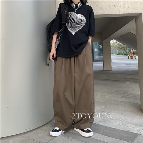 2toyoung-กางเกงขายาว-คาร์โก้-กางเกง-เชือกอเมริกันคลาสิค-cargo-pants-2023-new-comfortable-สไตล์เกาหลี-สวยงาม-รุ่นใหม่-a20m044-36z230909