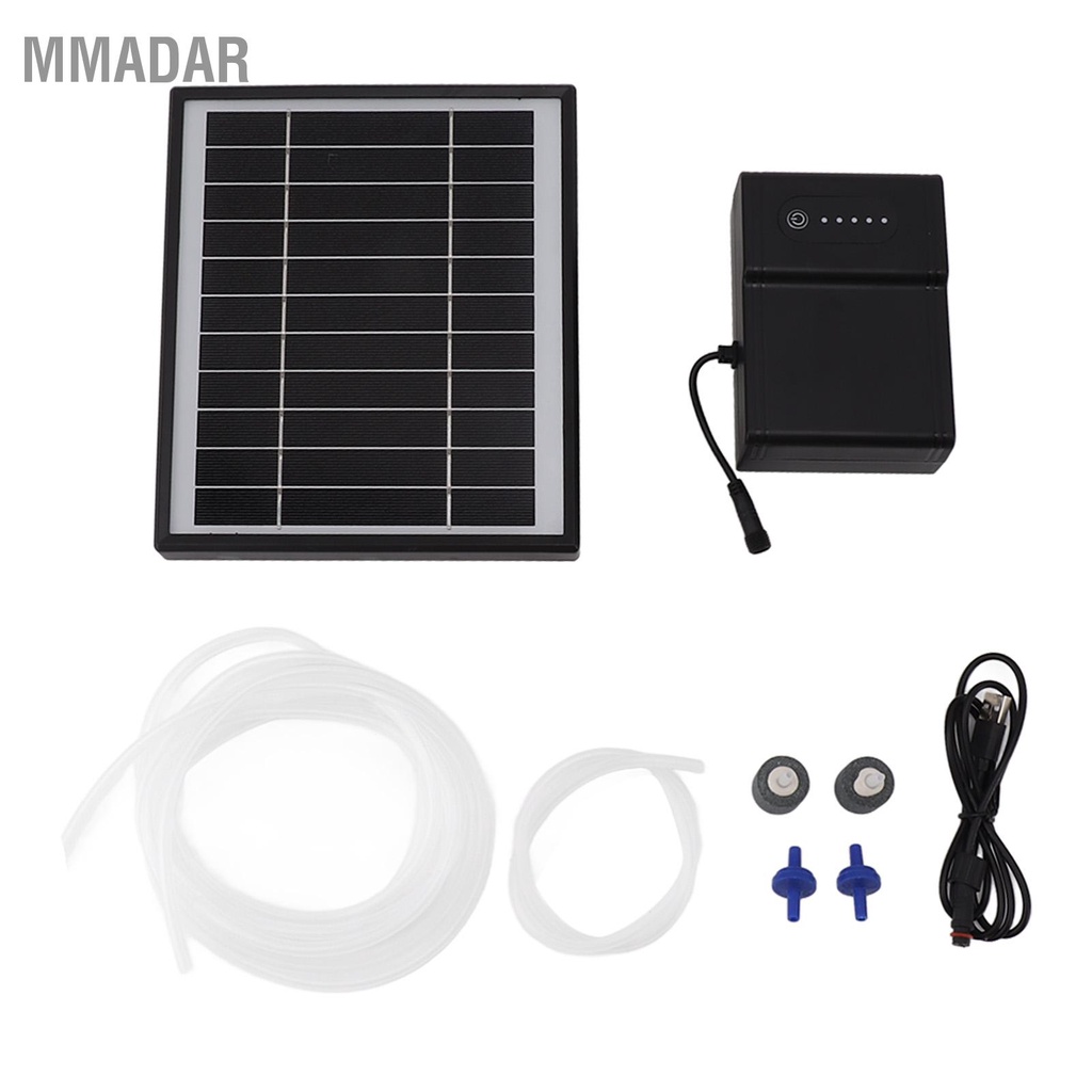 mmadar-แยกประเภทปั๊มลม-oxygenator-รูอากาศคู่-dc-ชุดปั๊มลมพลังงานแสงอาทิตย์สำหรับถังเก็บน้ำในร่ม
