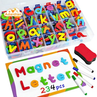 ชุดตัวเลขตัวอักษรแม่เหล็ก ABC 123 ของเล่นเสริมการเรียนรู้เด็ก 244 ชิ้น