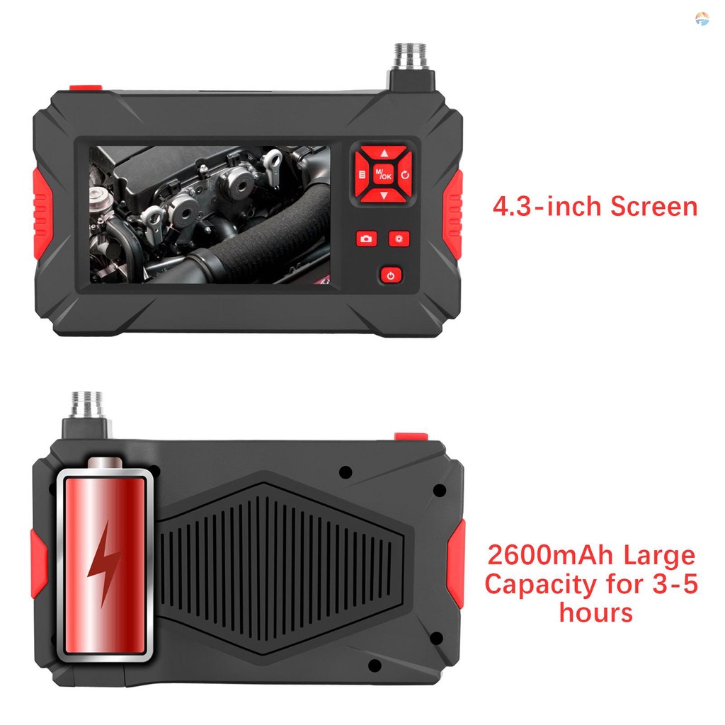 fash-กล้องเอนโดสโคปอุตสาหกรรม-พร้อมกล้องตรวจสอบยานยนต์-8-มม-ไฟ-led-หน้าจอ-4-3-นิ้ว-1080p-ความละเอียดสูง