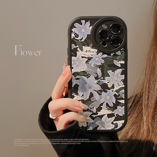 เคสโทรศัพท์มือถือ ซิลิโคน ลายดอกไม้ สีฟ้า ขาว สําหรับ Iphone 14 X XR XM 11 12 MINI 13 PRO MAX AT0155
