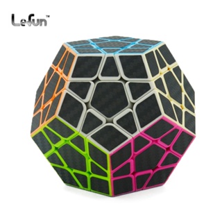 Lefun Megaminx ลูกบาศก์ความเร็ว 3x3 พร้อมสติกเกอร์คาร์บอนไฟเบอร์