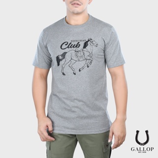 GALLOP : เสื้อยืดผ้าคอตตอนพิมพ์ลาย Graphic Tee รุ่น GT9087 สีเทา ราคา 790.-