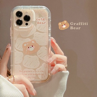 Cartoon Graffiti Bear Phone Case For Iphone14 Phone Case for iPhone 14pro 12 13promax Cute 11 All Inclusive 13