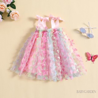 Babygarden-6 เดือน-4 ปี ชุดเดรส ทรงเอ ลายผีเสื้อ แฟชั่นฤดูร้อน สําหรับเด็กผู้หญิง