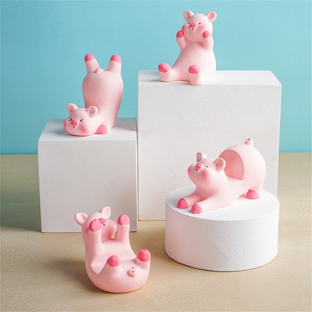 การ์ตูนน่ารัก-piggy-creative-ที่วางโทรศัพท์มือถือเรซิ่นหัตถกรรมรถตกแต่งบ้านเดสก์ท็อปตกแต่งรุ่น-universal-ที่วางโทรศัพท์มือถือ-bluey