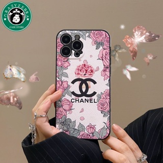 เคสโทรศัพท์มือถือหนัง ลายดอกไม้ โลโก้แบรนด์ดัง หรูหรา สําหรับ IPhone 14 13 Pro Max 11Pro 12 Pro Max